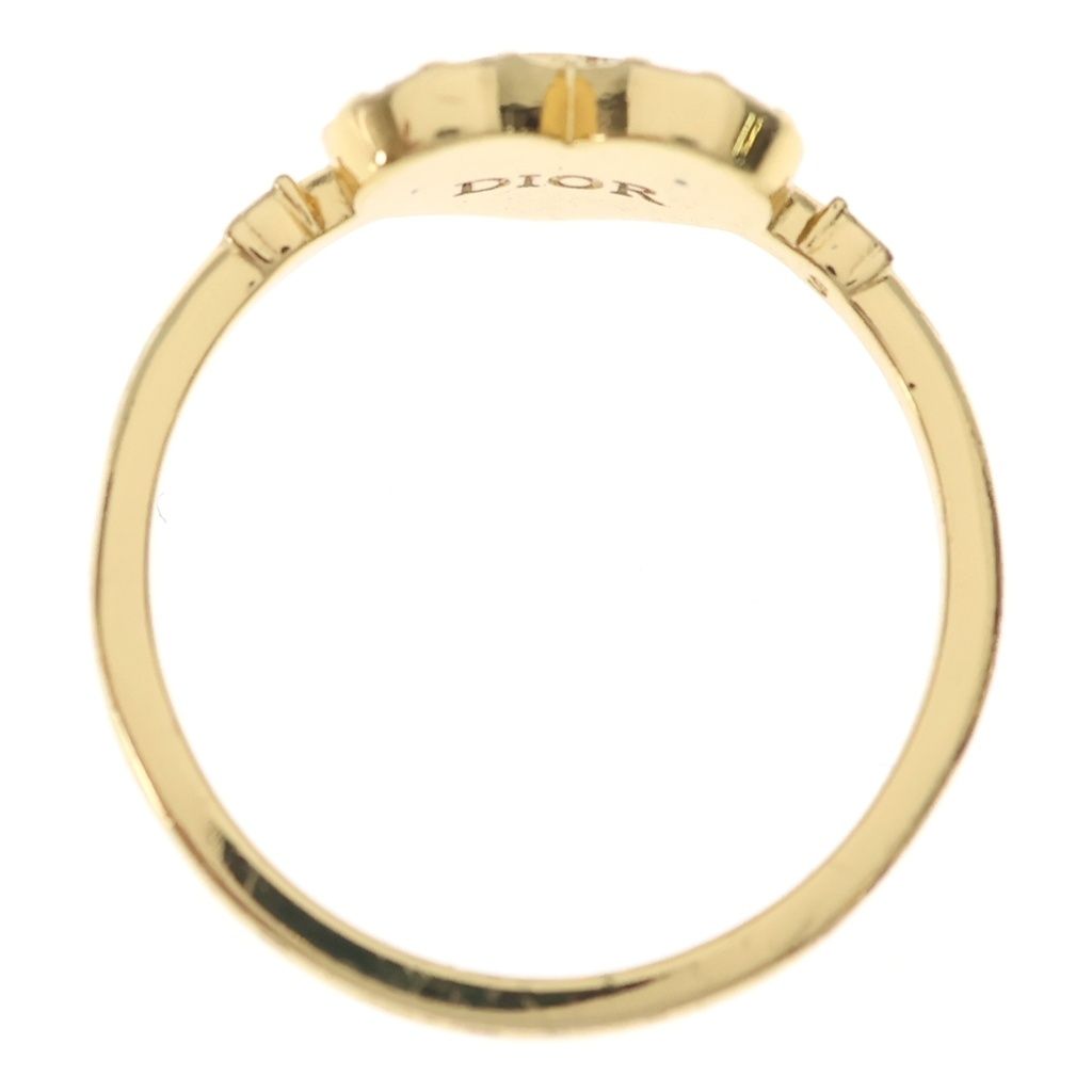Dior CD Logo Rhinestone Ring Gold — view 6