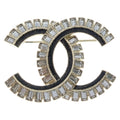 Chanel CC Logo Rhinestone Brooch Gold
