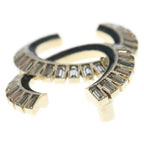 Chanel CC Logo Rhinestone Brooch Gold — view 3