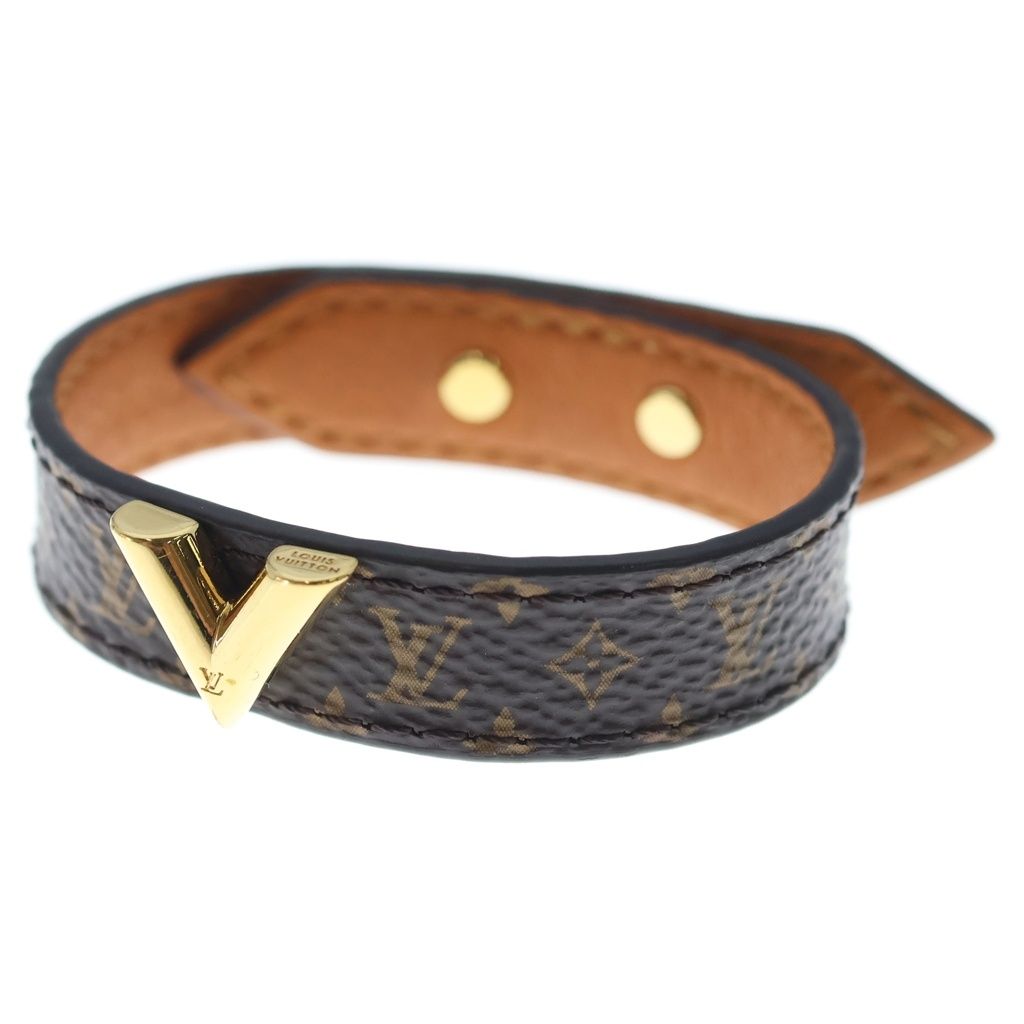Louis Vuitton Bracelet Essential Monogram Leather Brown