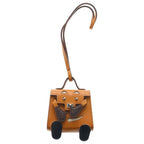Hermes Tall Charm Bag Brown Leather