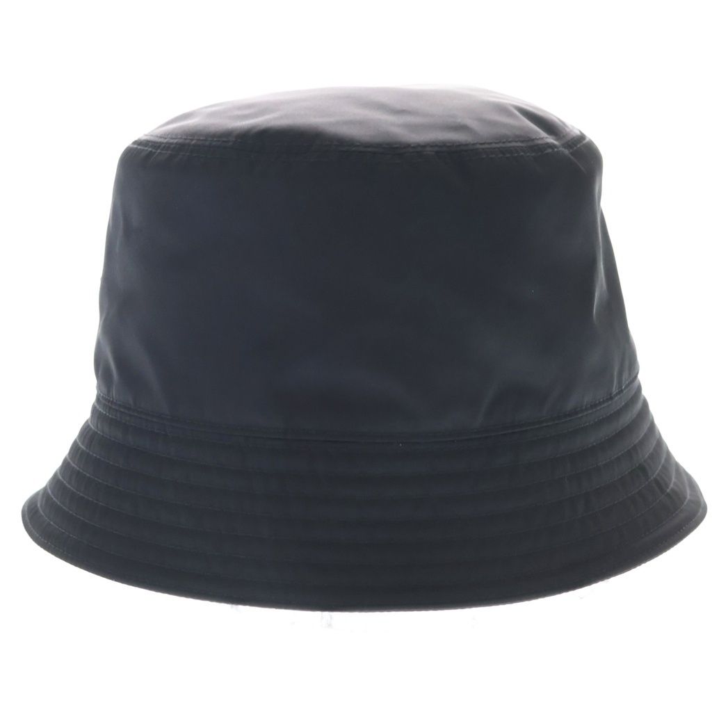 Prada Re-Nylon Triangle Logo Plate Bucket Hat Black