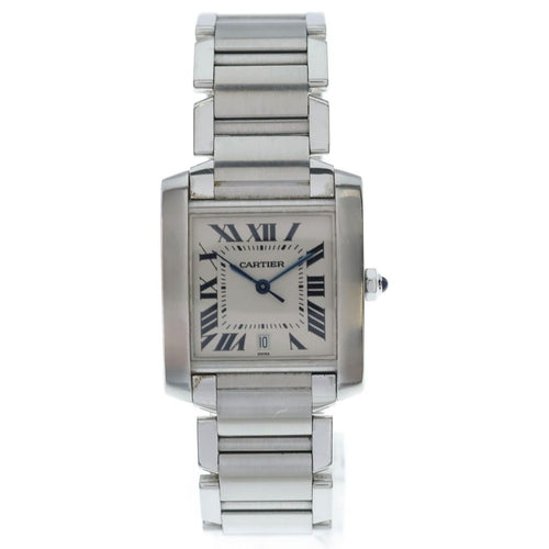 Cartier Tank Francaise LM White Dial SS at Stainless Steel Automatic Winding