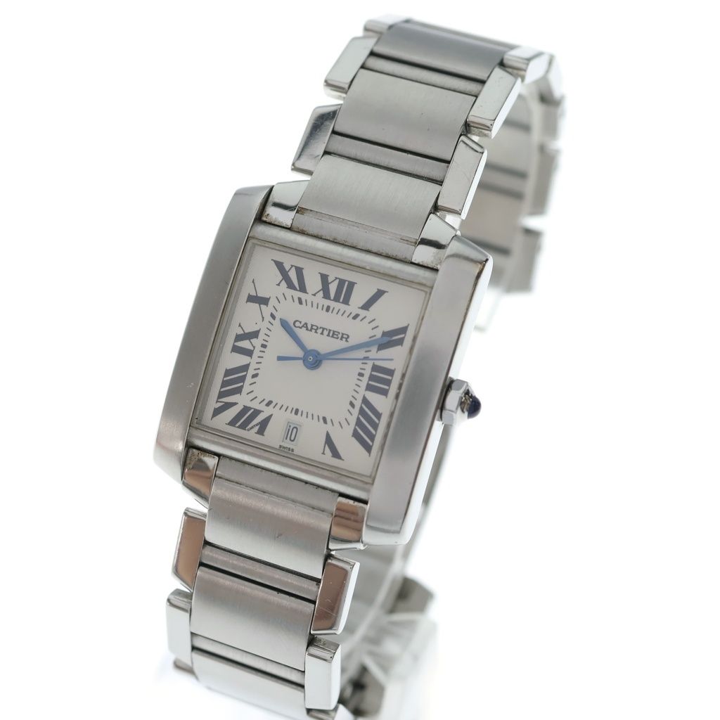 Cartier Tank Francaise LM White Dial SS at Stainless Steel Automatic Winding — view 4
