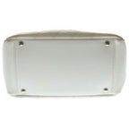Chanel Quilted Petit Timeless Chain Shoulder Bag White Caviar Leather Silver — view 4