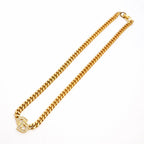 Dior Necklace CD Logo Gold Plated Rhinestone — view 3