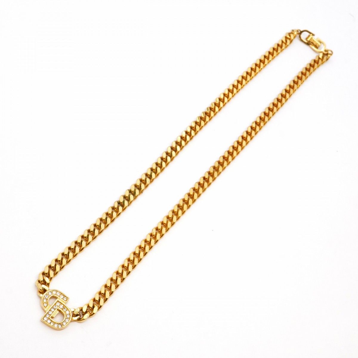 Dior Necklace CD Logo Gold Plated Rhinestone — view 3
