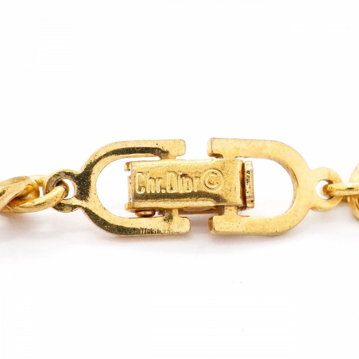 Dior Necklace CD Logo Gold Plated Rhinestone — view 4