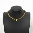 Dior Necklace CD Logo Gold Plated Rhinestone — view 7