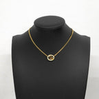 Dior Necklace Logo Oval Gold Plated Rhinestone — view 6