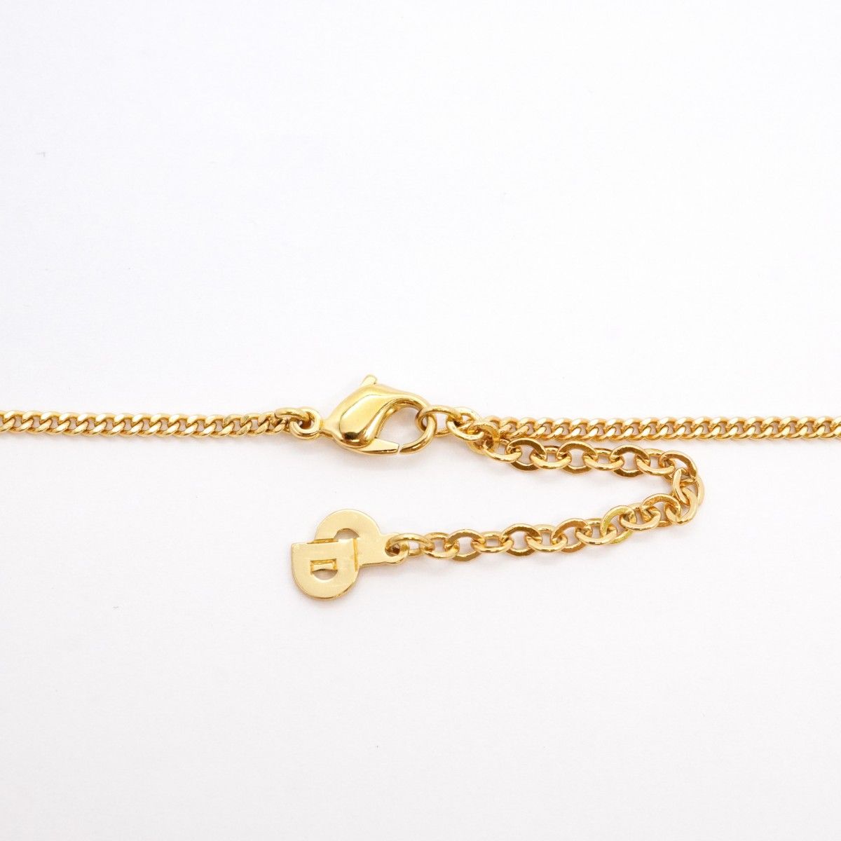 Dior Necklace Logo Oval Gold Plated Rhinestone — view 4