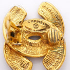 Chanel Earrings Vintage CC Logo Quilted Gold Plated — view 4