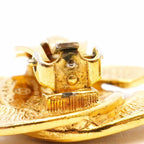 Chanel Earrings Vintage CC Logo Quilted Gold Plated — view 7