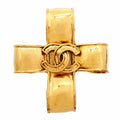 Chanel Brooch Vintage CC Logo Gold Plated