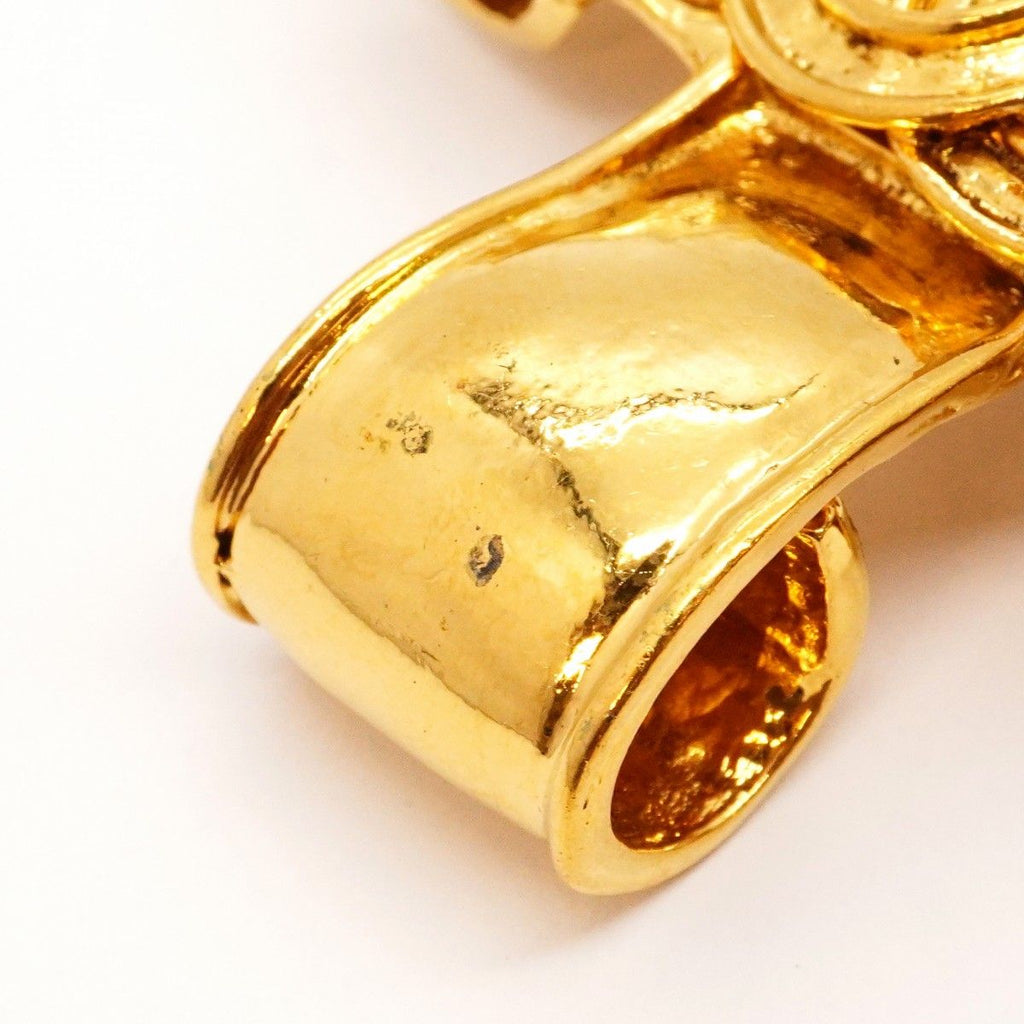 Chanel Brooch Vintage CC Logo Gold Plated — view 8