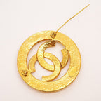 Chanel Brooch Vintage CC Logo Round — view 6