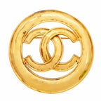 Chanel Brooch Vintage CC Logo Round