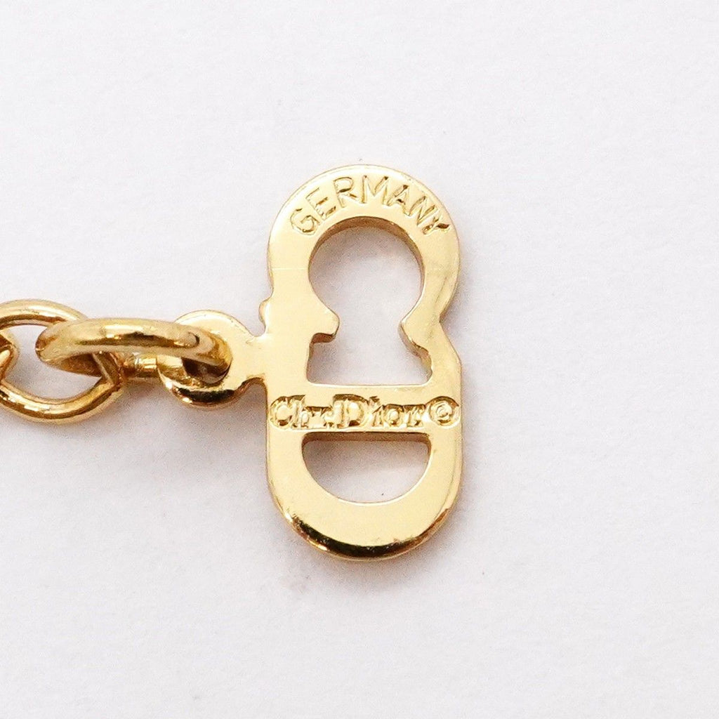 Dior Necklace CD Logo Gold Plated Rhinestone — view 5