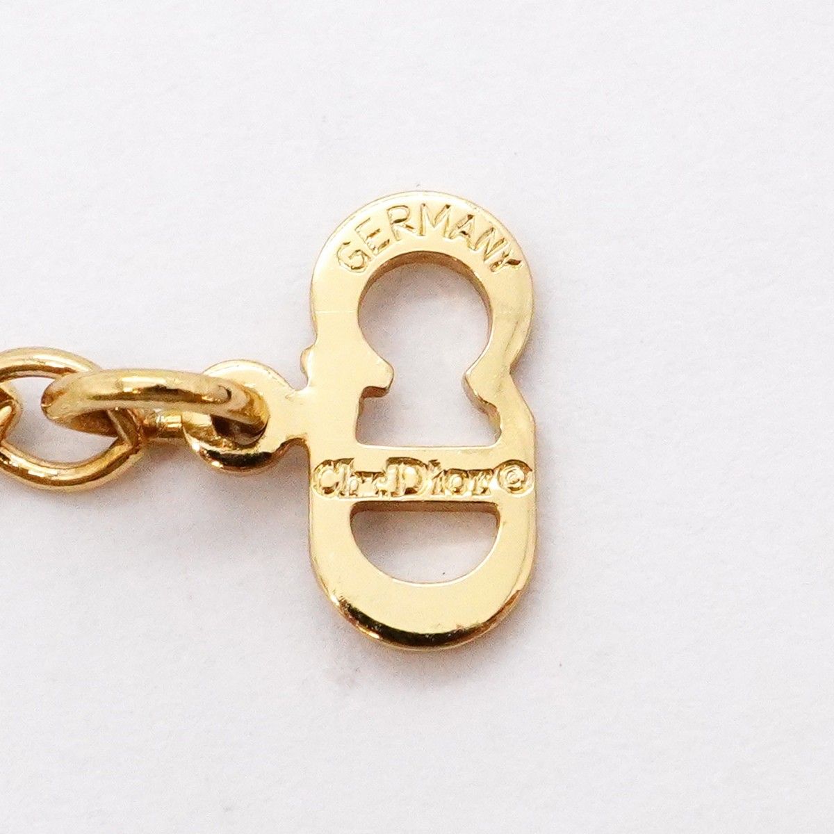 Dior Necklace CD Logo Gold Plated Rhinestone — view 5