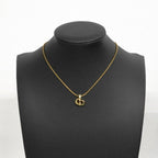 Dior Necklace CD Logo Gold Plated Rhinestone — view 6