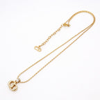 Dior Necklace CD Logo Gold Plated Rhinestone — view 3