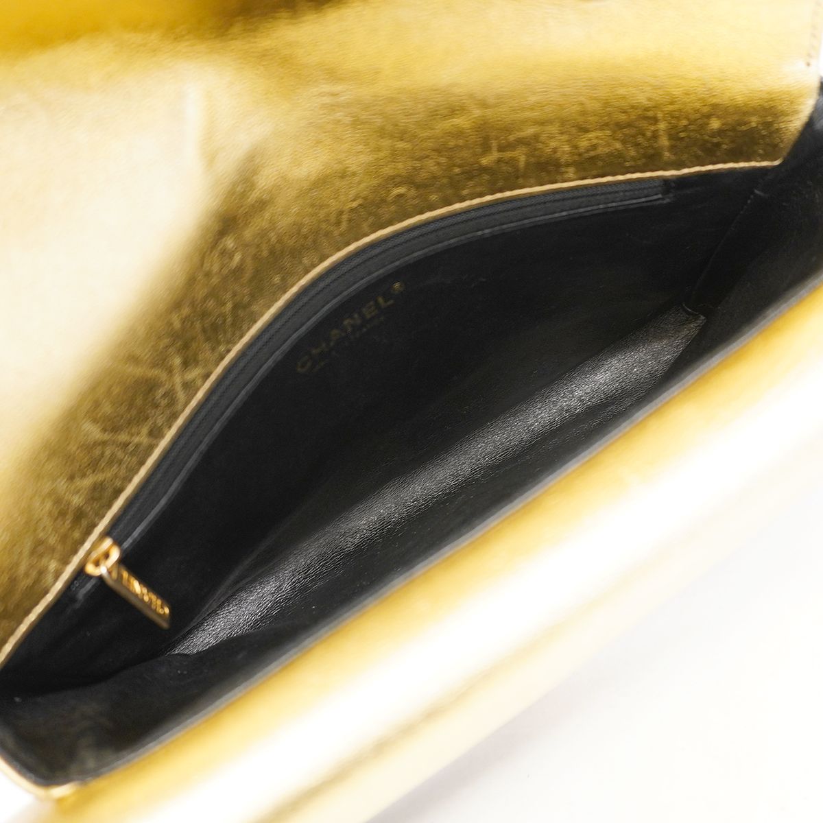 Chanel Shoulder Bag Quilted Lambskin Black Gold — view 4