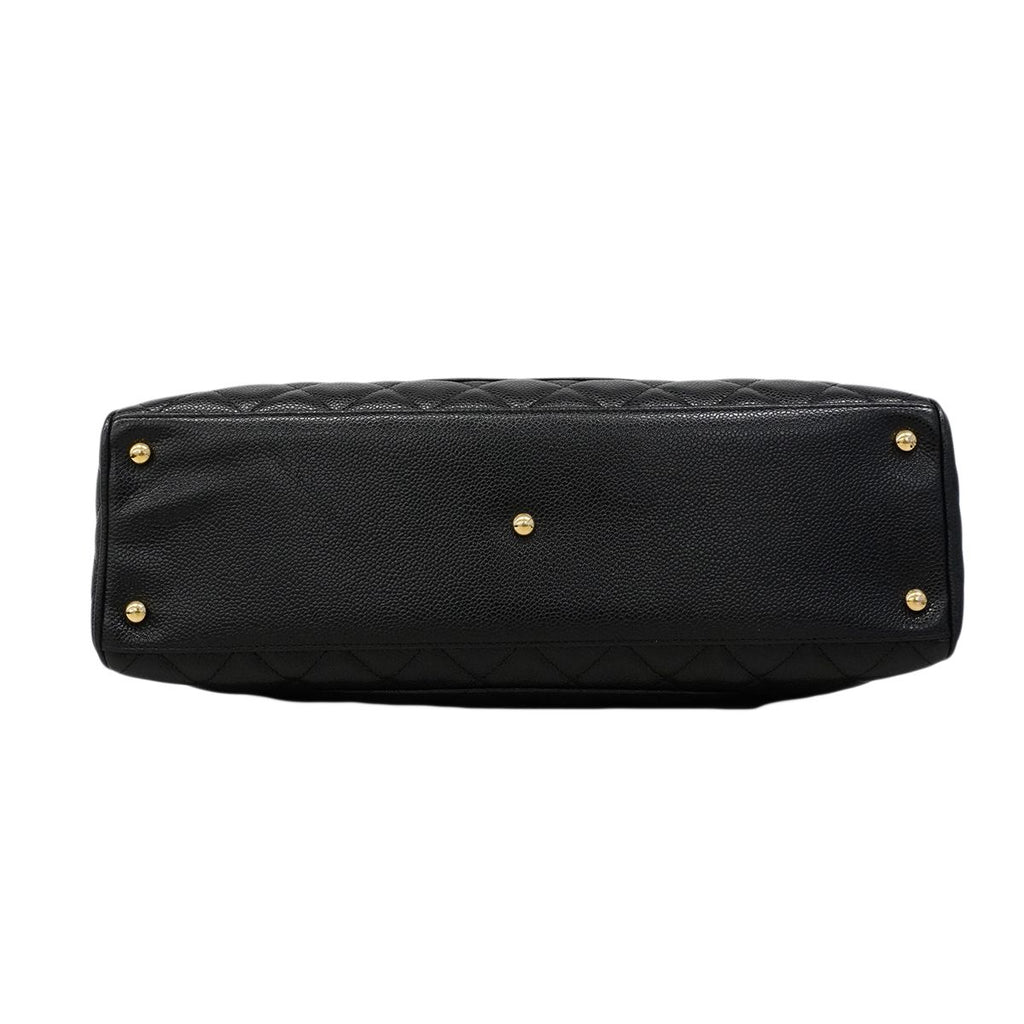 Chanel Handbag Quilted Caviar Leather Black Gold — view 3
