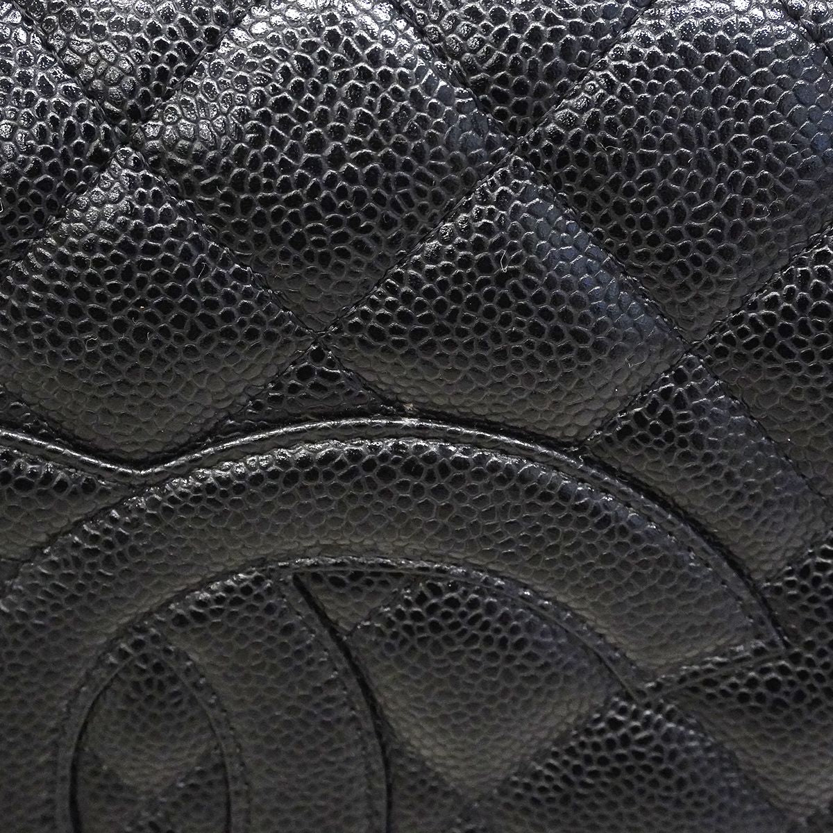 Chanel Handbag Quilted Caviar Leather Black Gold — view 9
