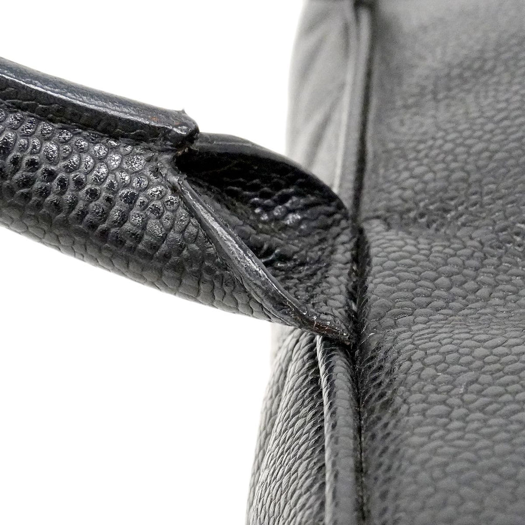Chanel Handbag Quilted Caviar Leather Black Gold — view 8