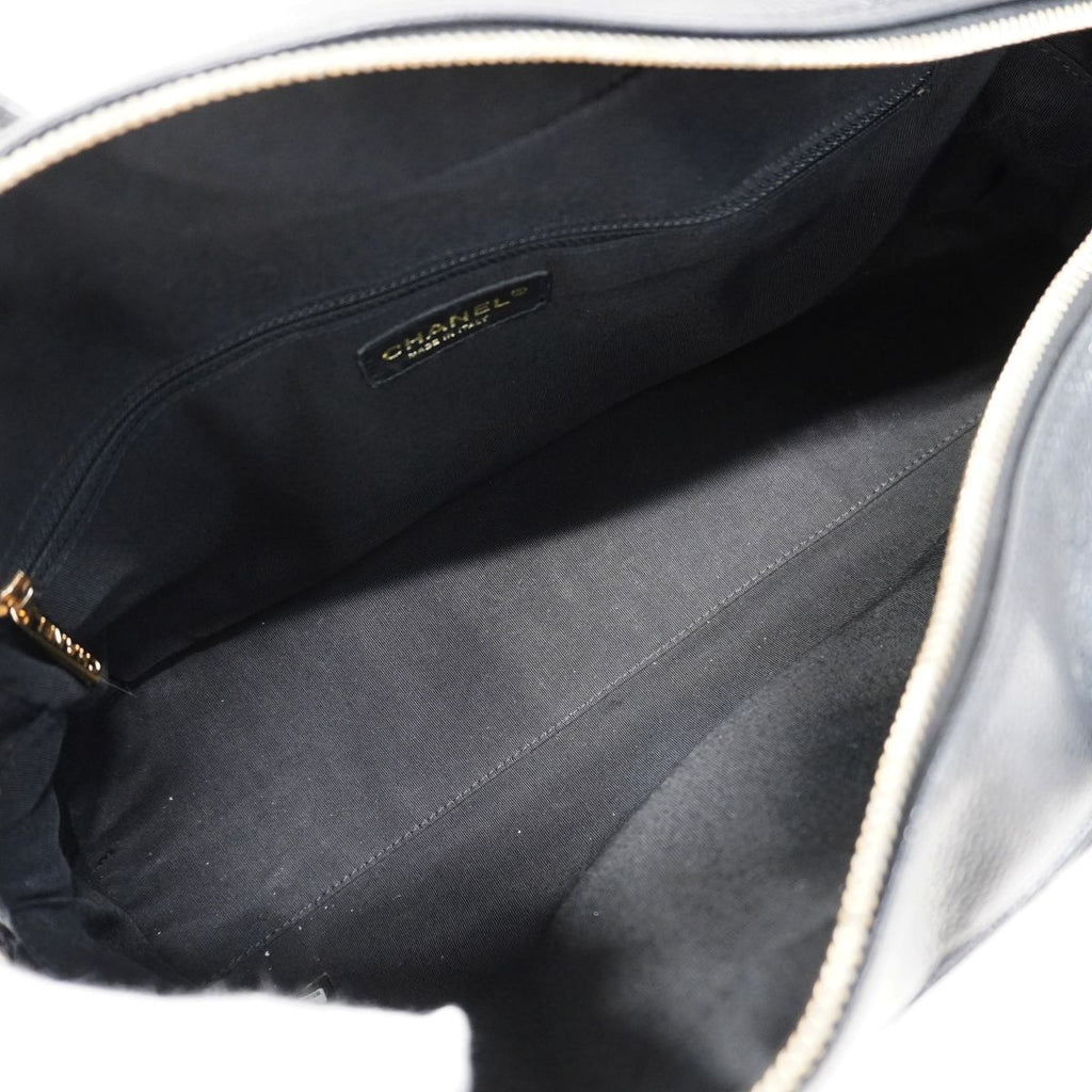 Chanel Handbag Quilted Caviar Leather Black Gold — view 4