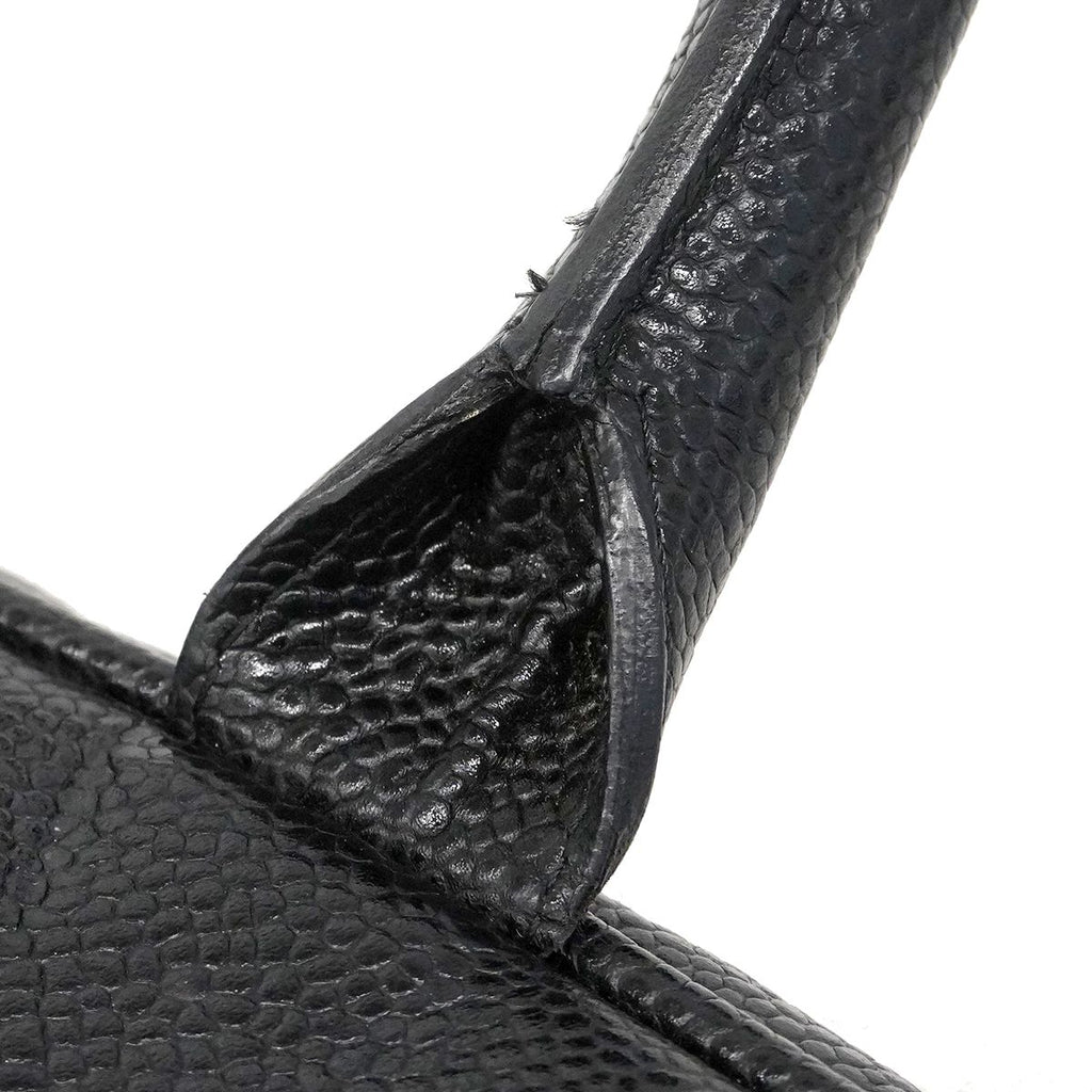 Chanel Handbag Quilted Caviar Leather Black Gold — view 7