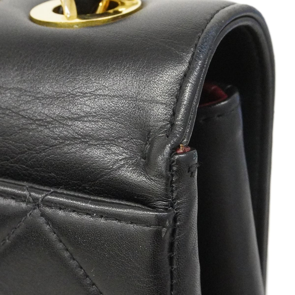 Chanel Shoulder Bag Deca Quilted Lambskin Black Gold — view 7