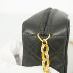 Chanel Shoulder Bag Quilted Lambskin Black Gold — view 8