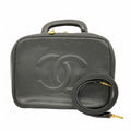 Chanel Vanity Bag Caviar Leather Black Gold 2-Way
