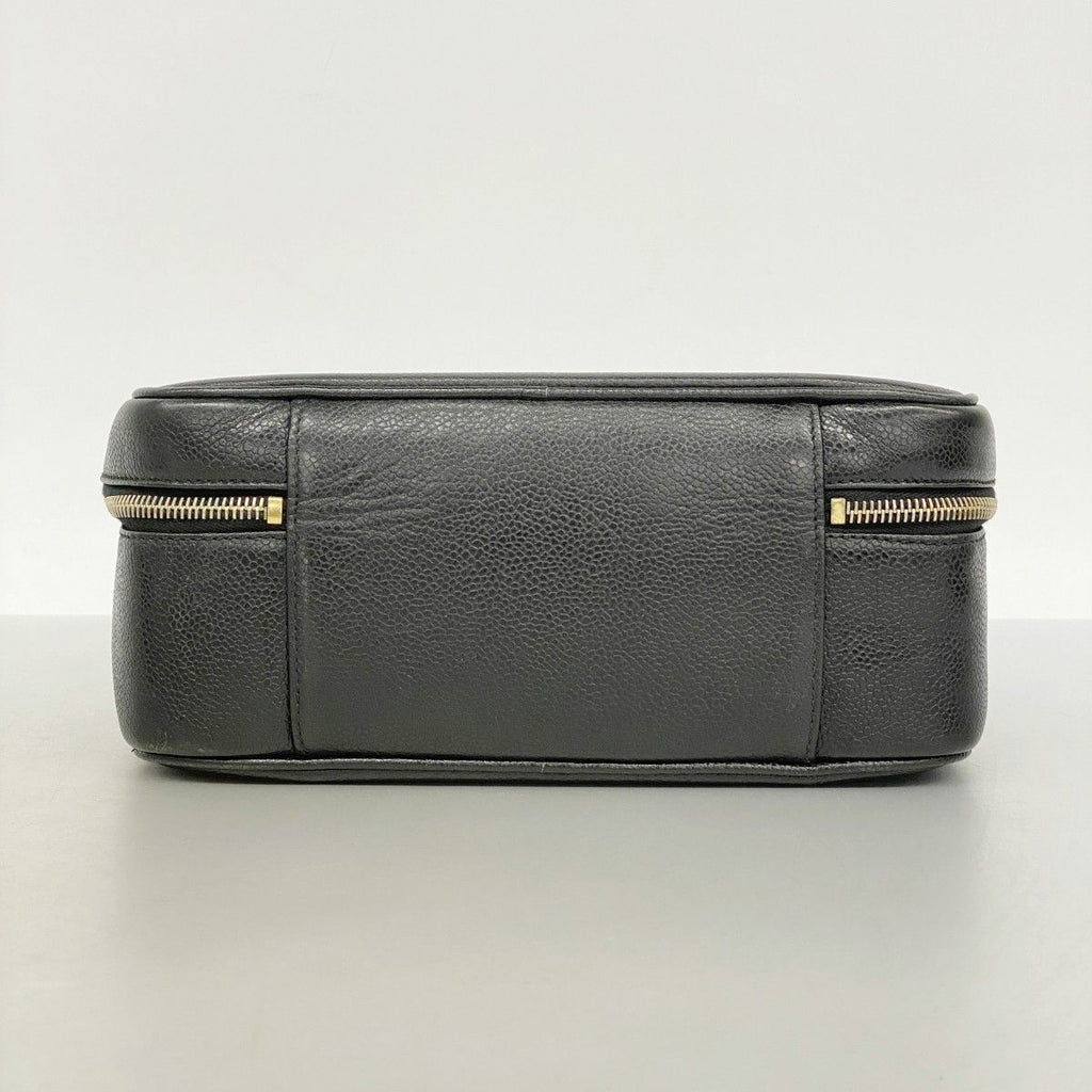 Chanel Vanity Bag Caviar Leather Black Gold 2-Way — view 3