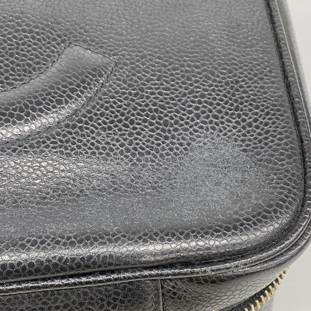 Chanel Vanity Bag Caviar Leather Black Gold 2-Way — view 6