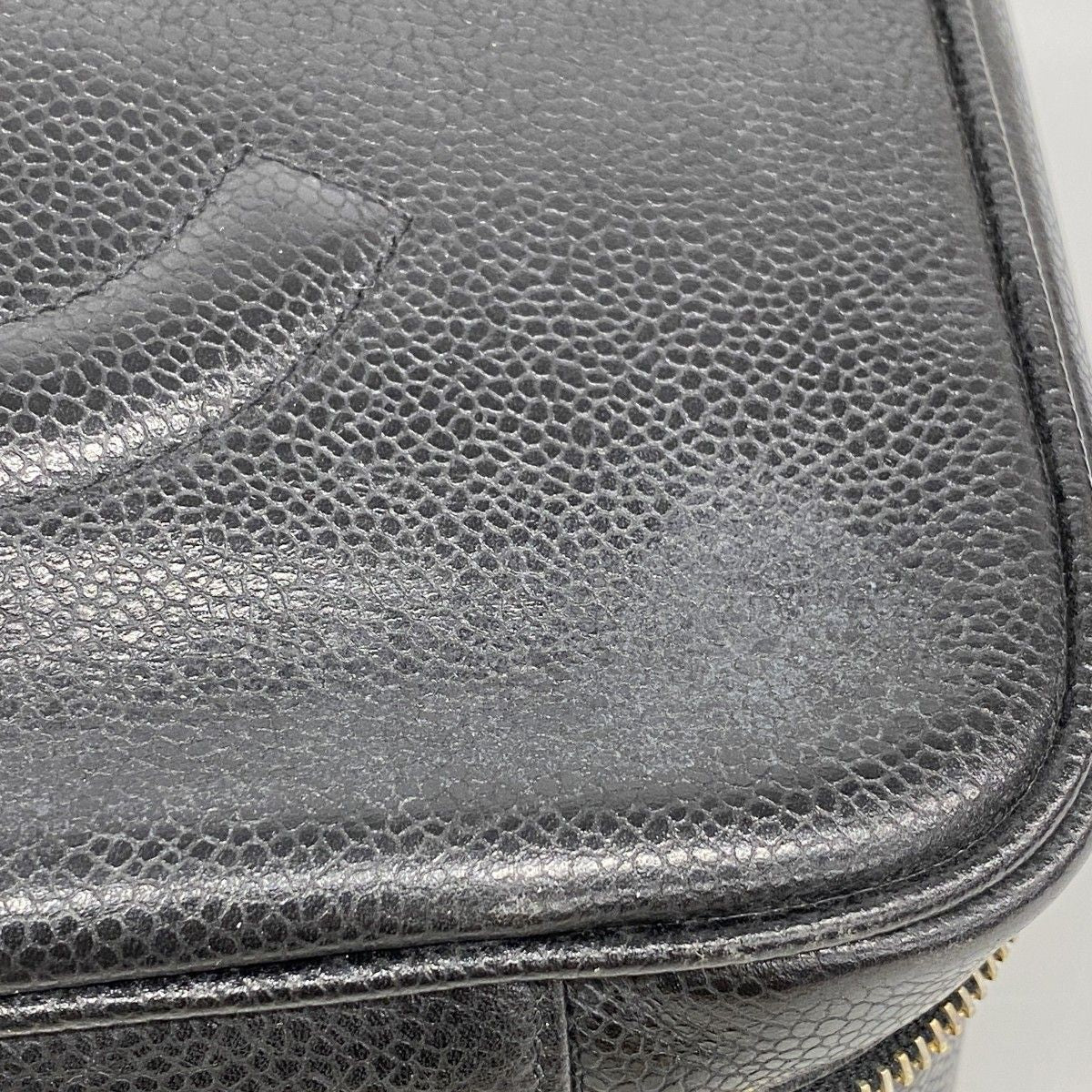Chanel Vanity Bag Caviar Leather Black Gold 2-Way — view 6