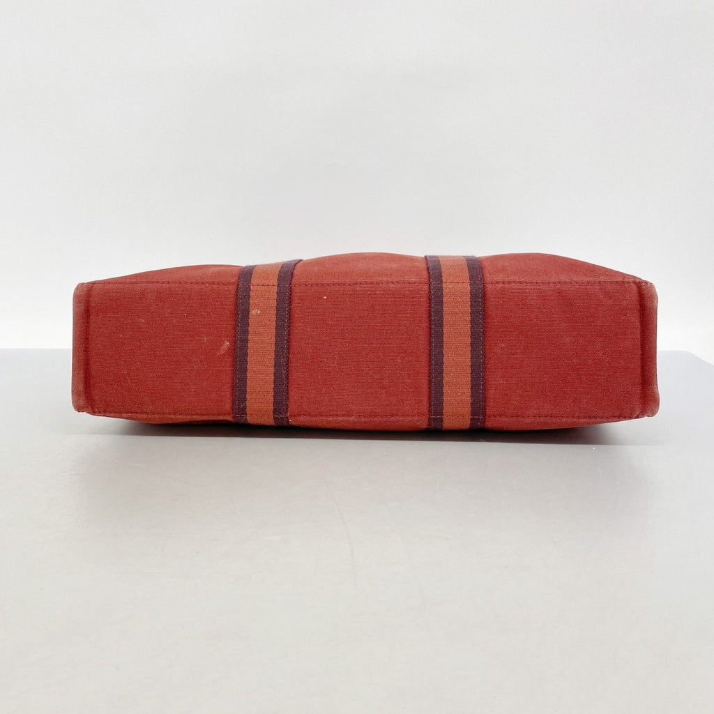 Hermes Tote Fourre Tout Canvas Red Silver — view 3