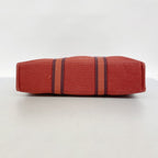 Hermes Tote Fourre Tout Canvas Red Silver — view 3