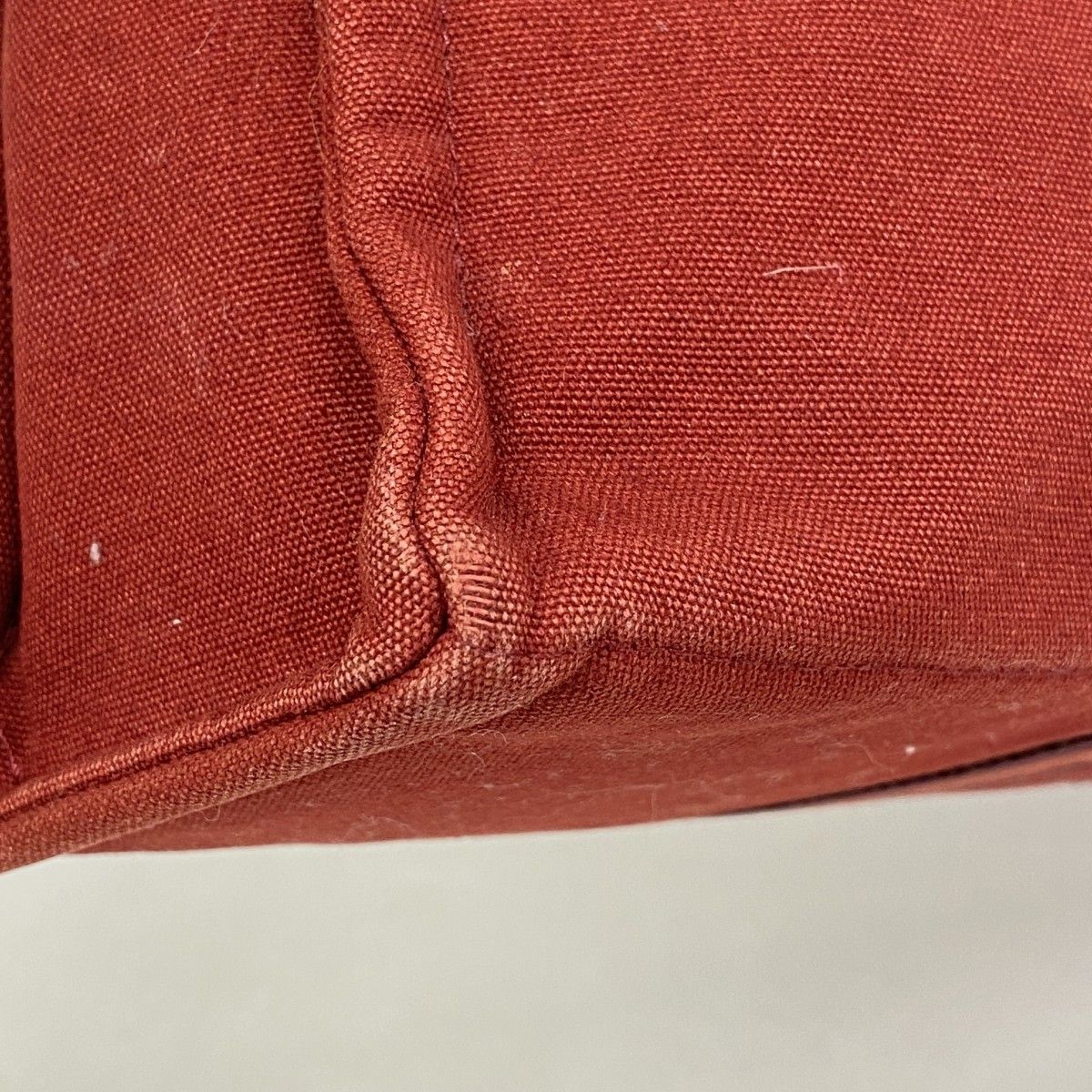 Hermes Tote Fourre Tout Canvas Red Silver — view 7