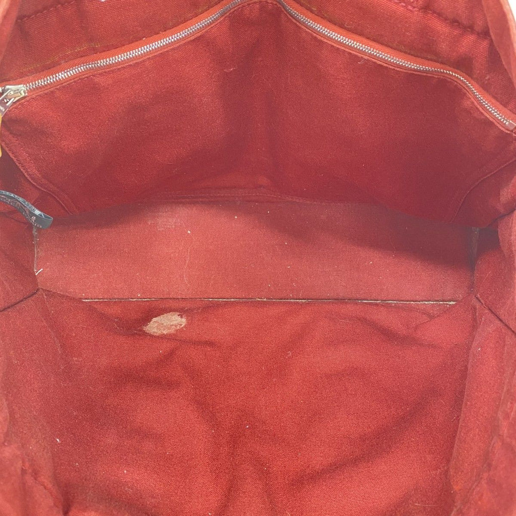 Hermes Tote Fourre Tout Canvas Red Silver — view 4