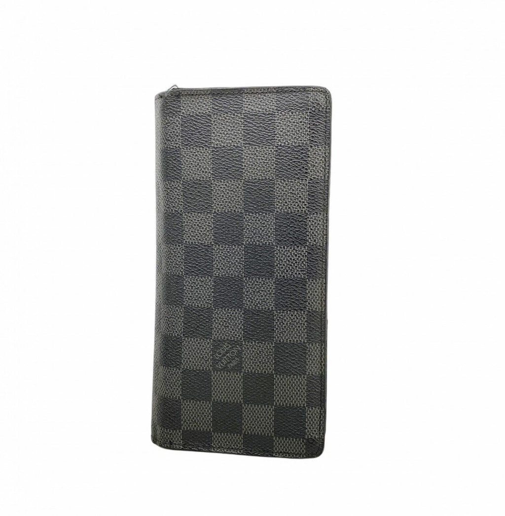 Louis Vuitton Wallet Damier Graphite Portefeuille Brazza Black Gray