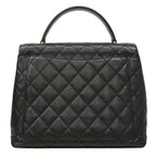 Chanel Handbag Quilted Caviar Leather Black Gold — view 8