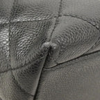 Chanel Handbag Quilted Caviar Leather Black Gold — view 6