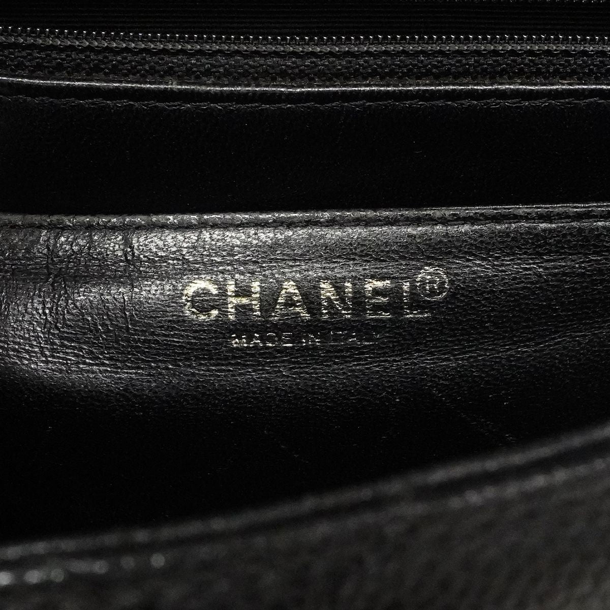 Chanel Handbag Quilted Caviar Leather Black Gold — view 5