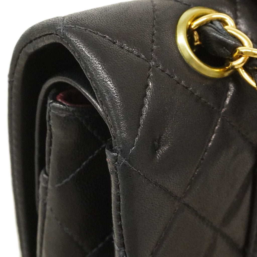 Chanel Shoulder Bag Quilted Lambskin Black Gold — view 7