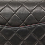 Chanel Shoulder Bag Quilted Lambskin Black Gold — view 9