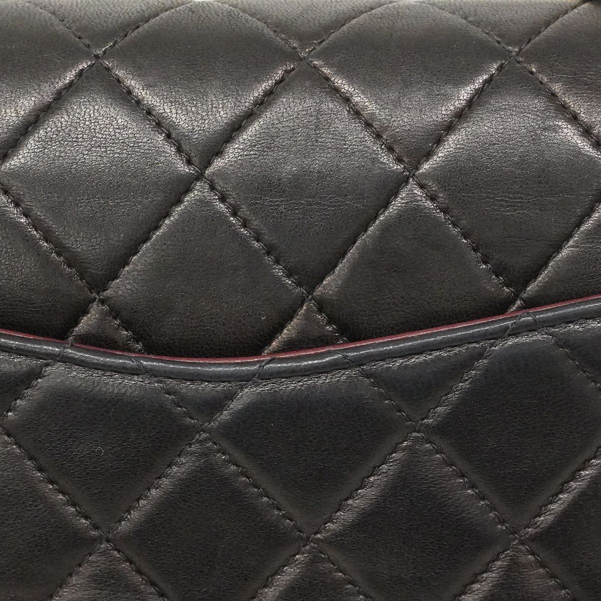 Chanel Shoulder Bag Quilted Lambskin Black Gold — view 9