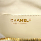 Chanel Shoulder Bag Quilted Lambskin White Champagne Gold — view 5