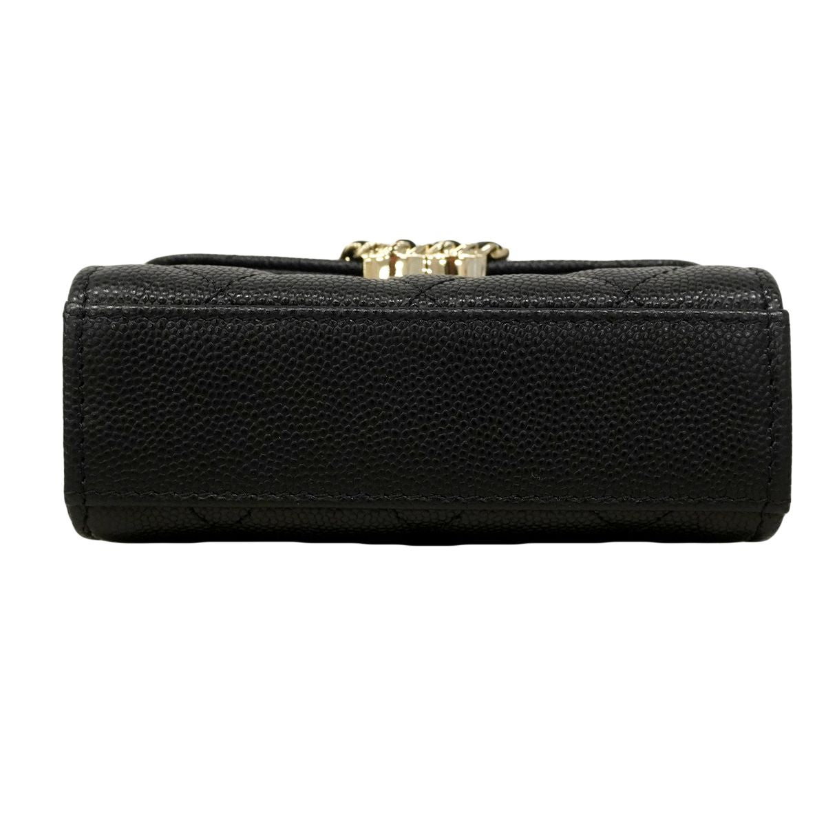 Chanel Handbag Mini Quilted Coco Handle Caviar Leather Black Champagne Gold — view 3